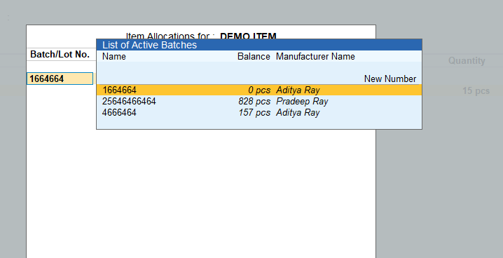 Batch Wise Manufacturer in Sales transaction. 